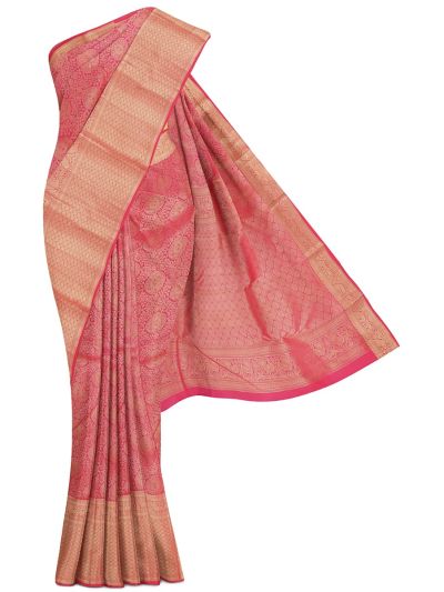 Gracecharm Pure Silk Floral Medallion Jaal with Diamond Lattice Pallu Saree
