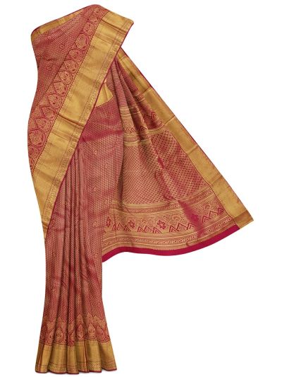 Gracecharm Silk Floral Butta with Zari Border Saree