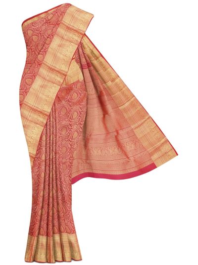 Vivaha Kanchipuram Pure Silk Floral Jaal with Diamond Brocade Pallu Saree