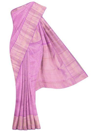 Vivaha Kanchipuram Pure Silk Floral Vine Jaal with Herringbone Brocade Pallu Saree