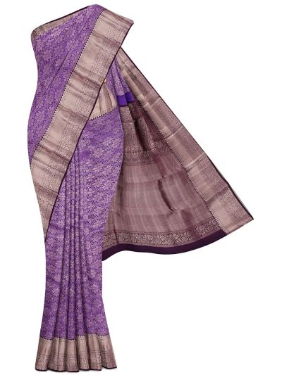 Vivaha Kanchipuram Pure Silk Floral Diamond Jaal with Paisley Brocade Pallu Saree