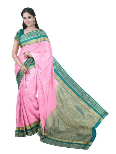 Gracecharm Gift Art Silk Butta with Geometric Brocade Pallu Saree