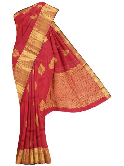 Vivaha Arani Pure Silk Floral Butta with Zari Border Saree