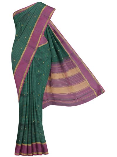 Vivaha Arani Pure Silk Zari Check Butta with Zari Stripe Pallu Saree