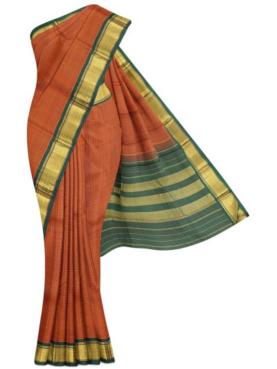 Vivaha Arani Pure Silk Zari Check with Zari Stripe Pallu Saree