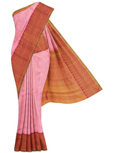 Vivaha Arani Pure Silk Floral Vine Jaal with Floral Arch Jaal Pallu Saree