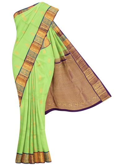 Vivaha Pure Silk Butta with Geometric Brocade Pallu Saree