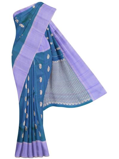 Vivaha Pure Silk Paisley Floral Butta with Diamond Lattice Pallu Saree