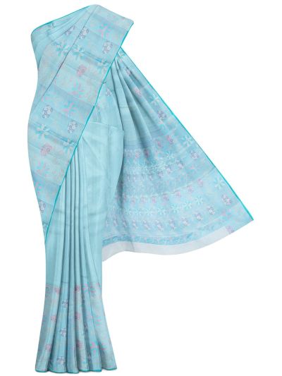 Vivaha Pure Silk Geometric Square Spiral with Floral Jaal Pallu Saree