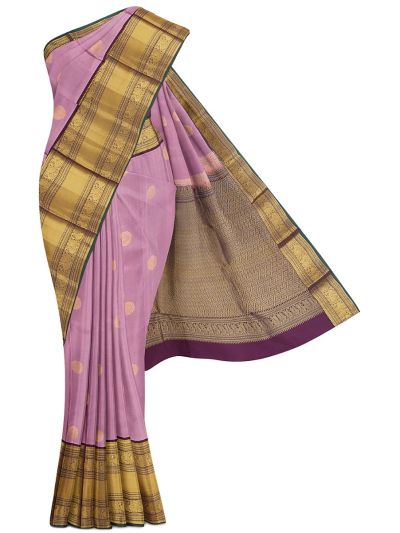 Vivaha Pure Silk Round Medallion Butta with Diamond Lattice Brocade Pallu Saree