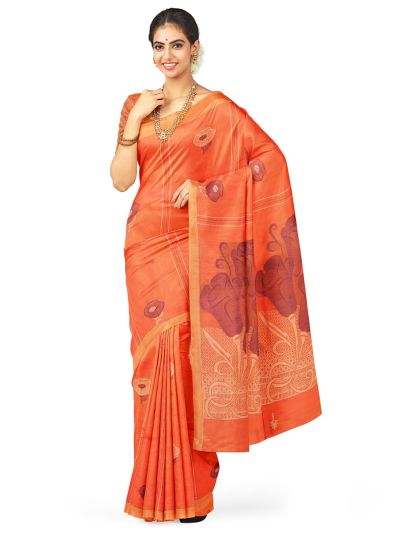 Kanmanie Cotton Floral Butta with 2 Inch Asthiri Border Saree