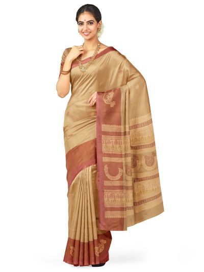 Kanmanie Silk Cotton Floral Butta with 3 Inch Asthiri Border Saree
