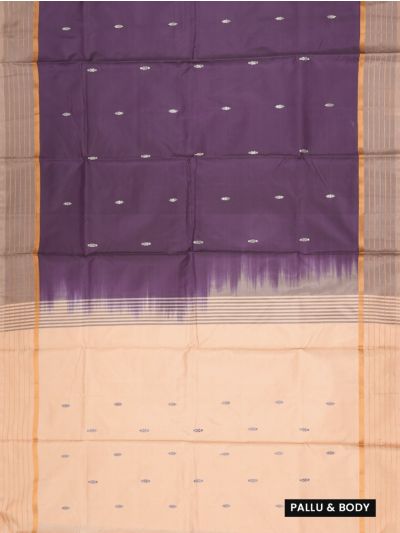 Kanmanie Vazhainaar Pattu Mulberry Zari Butta Contrast Pallu Saree