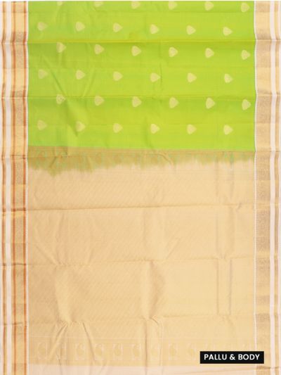 Gracecharm Silk Floral Butta with Diagonal Brocade Pallu Saree