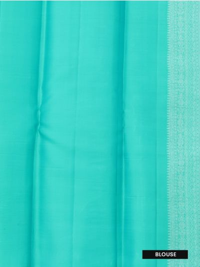 Vivaha Kanchipuram Pure Silk Small Zari Butta with Geometric Zari Border Saree