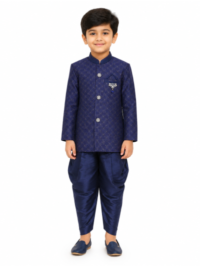 EliteCharm Boys Premium Jacquard Readymade Sherwani Set
