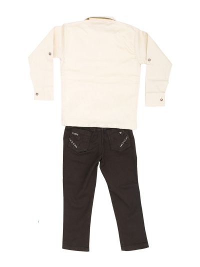 Gracecharm Boys Cotton Casual Jacket with T-Shirt and Pant Set  