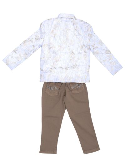 Gracecharm Boys Jacquard Ethnic jacket and Pants Set