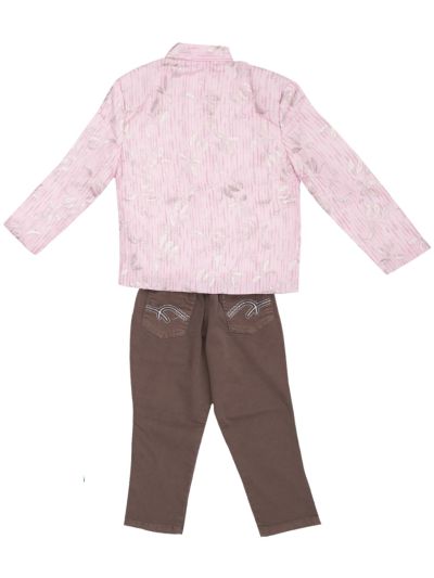 Gracecharm Boys Jacquard Ethnic jacket and Pants Set