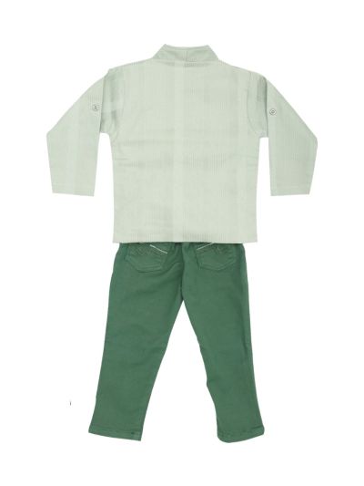Gracecharm Boys Cotton Casual Jacket with T-Shirt and Pant Set  