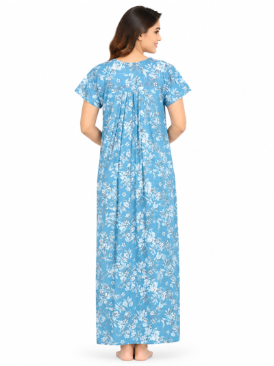EasyCharm Span Floral Vine Print Lace Yoke Nighty