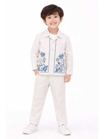 Gracecharm Boys Cotton Printed Shirt and Pants Set