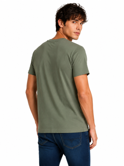Warior Men's Olive Green Solid Crew Neck T-Shirt