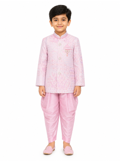 EliteCharm Boys Premium Jacquard Readymade Sherwani Set