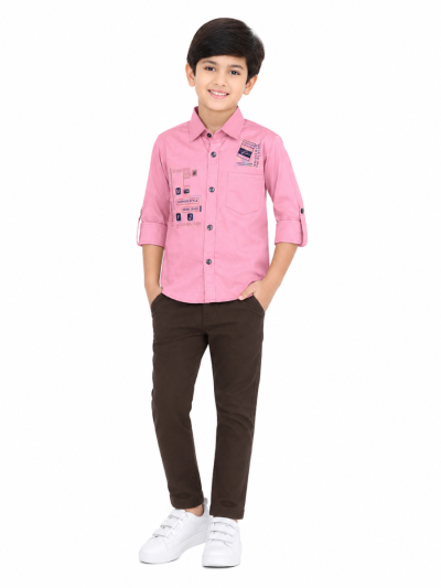 Gracecharm Boys Satin Casual Shirt and Pant Set
