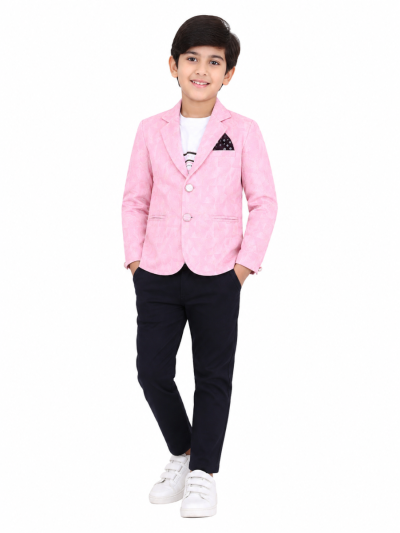 Gracecharm Boys Velvet Blazer Jacket with T-Shirt and Pant Set