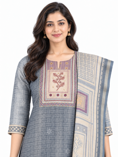 Graceful Muse Readymade Geometric Floral Salwar Kameez