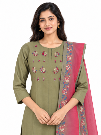 Graceful Muse Readymade Floral Yoke Salwar Kameez
