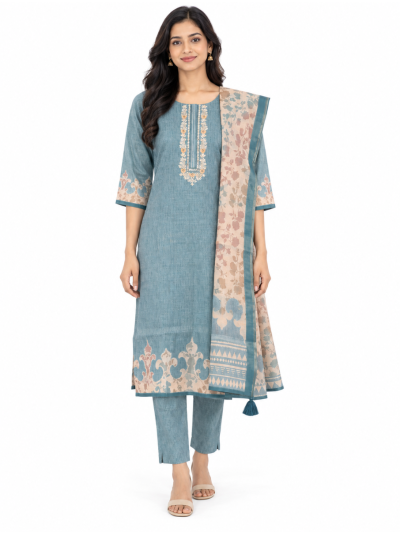 Graceful Muse Readymade Floral Embroidered Salwar Kameez