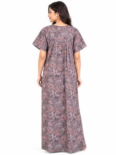 Easy Charm Cotton Multi Tonal Floral Print Nighty