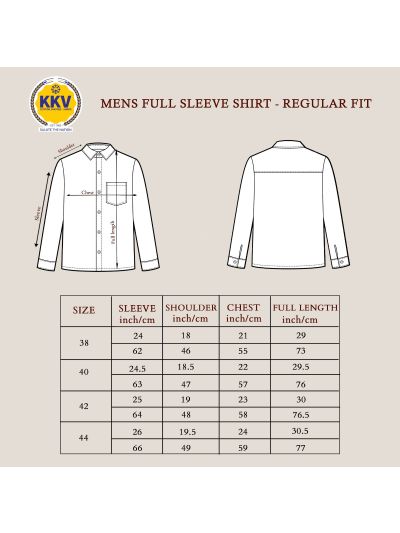 KKV Men’s Premium Solid Cotton Full Sleeve Shirt
