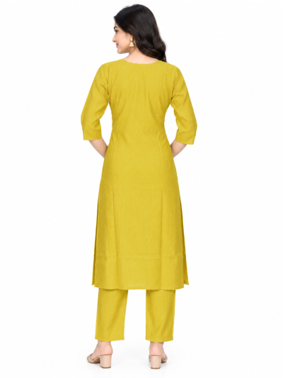 Graceful Muse Readymade Yellow Bird Embroidered Salwar Kameez