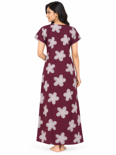EasyCharm Rayon Large Floral Printed Nighty