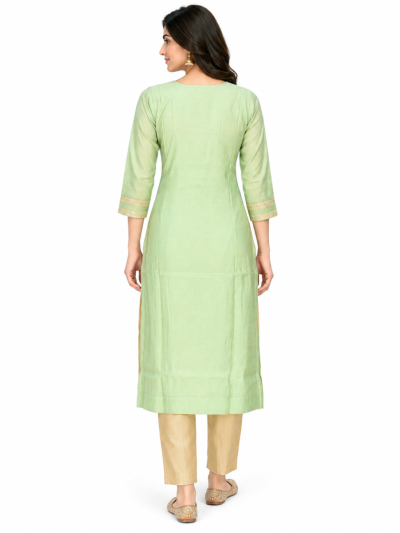 Graceful Muse Readymade Pastel Mint Green Butta Embroidered Salwar Kameez