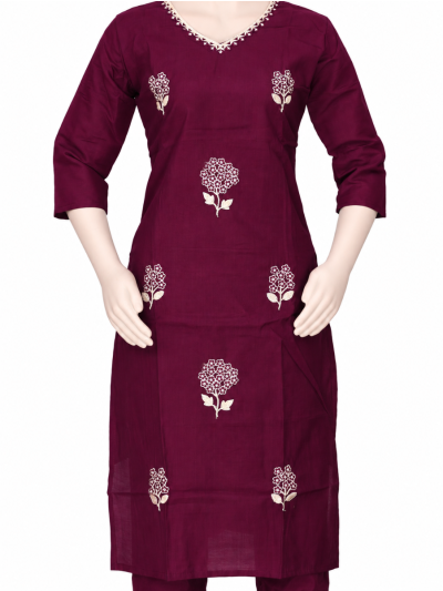 Graceful Muse Readymade Floral Butta Embroidered Salwar Kameez