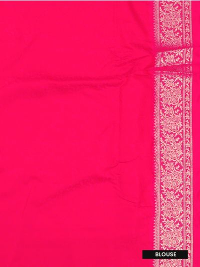 Gracecharm Satin Mashru Silk Plain Body with Floral Zari Border Saree