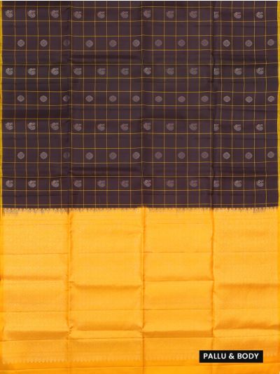 Gracecharm Elegant Pure Soft Silk Checked Butta Design Borderless Saree