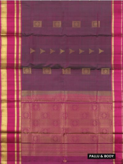 Kanmanie Pure Soft Silk Striped Butta Design with 8 Inch Jacquard Border Saree