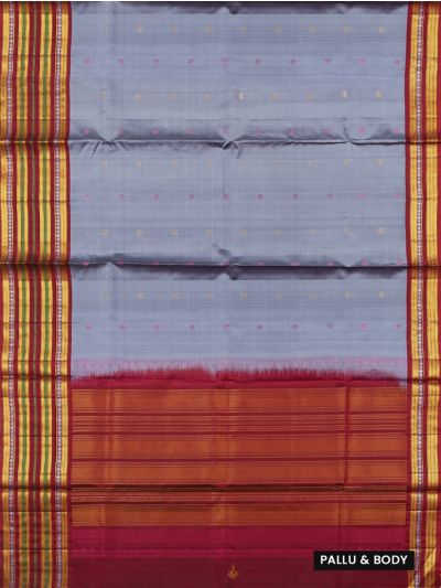 Kanmanie Pure Soft Silk Butta Design with 8 Inch Traditional Border Saree
