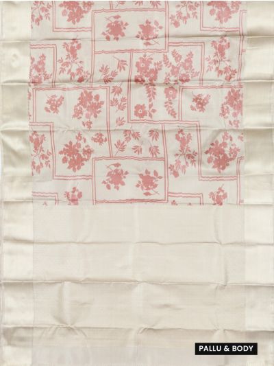 Gracecharm Art Soft Silk Floral Frame Design with Self Pallu Saree