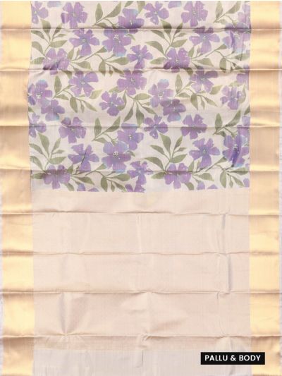 Gracecharm Art Soft Silk Floral Vine Jaal with Border Saree