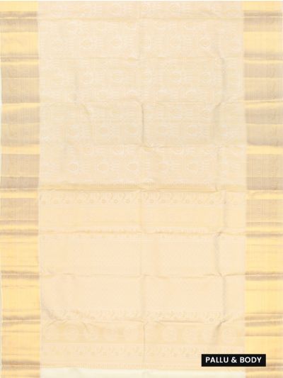 Vivaha Pure Silk Kanchipuram Floral Panel Jaal Butta Rudraksha Zari Border Saree