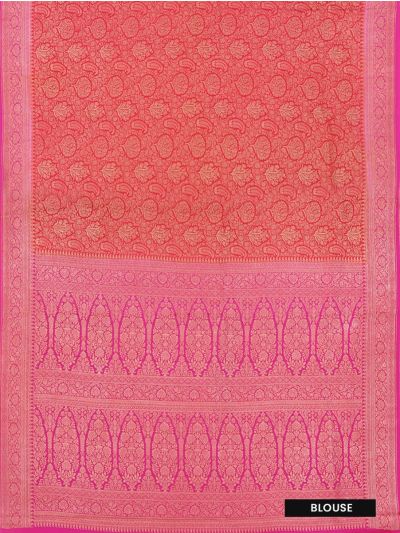 Graceful Essence Mysore Silk Paisley Floral Jaal Contrast Border Saree