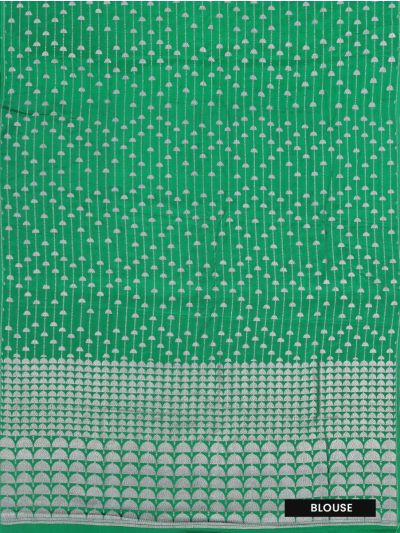 Graceful Essence Mysore Silk Fan Butta Dotted Line Scallop Pallu Saree