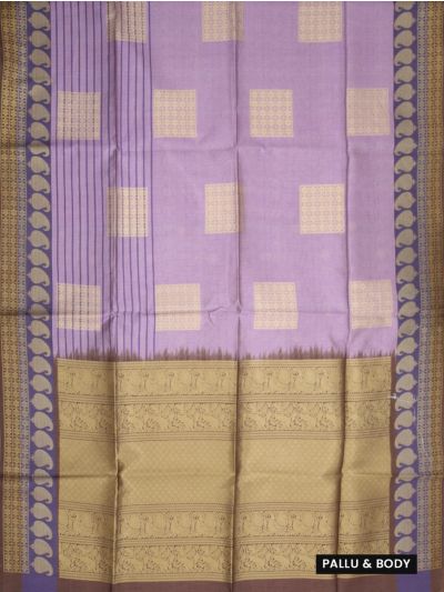 Gracecharm Art Dupion Floral Grid Butta Paisley Border Saree
