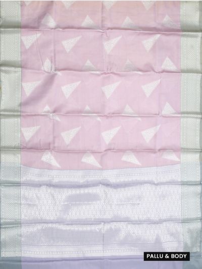 Gracecharm Fancy Semi Tissue Floral Triangle Butta Floral Jaal Zari Pallu Saree